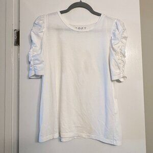 Loft Short Sleeve Ruffled Sleeve Tee